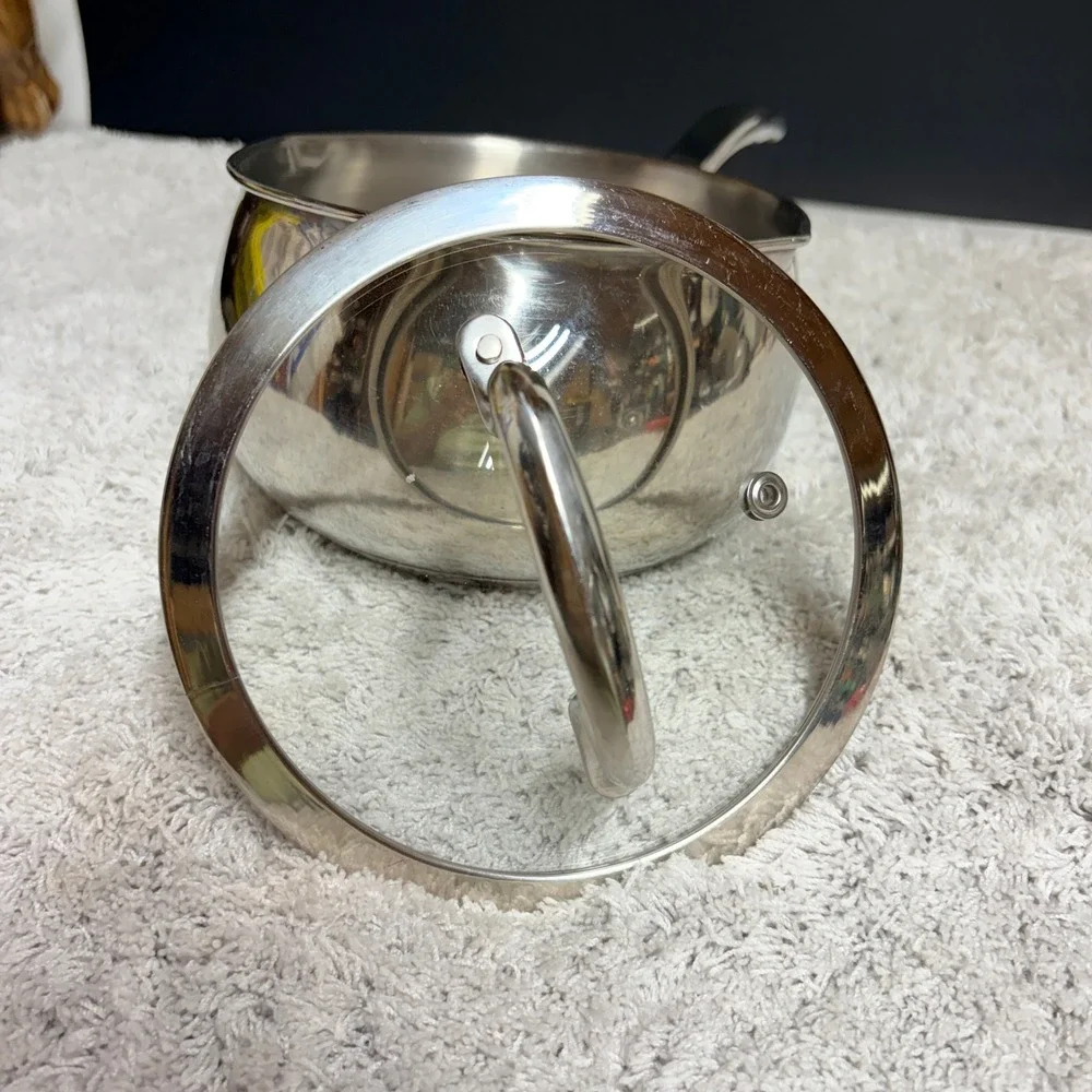 Biltmore For Your Home Stainless Steel 1.5 Qt Saucepan Vented Glass Lid 5.5in
